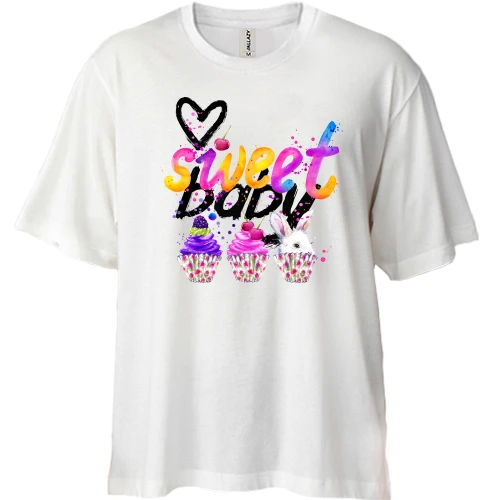Футболка двунитка Oversize Sweet baby (1)