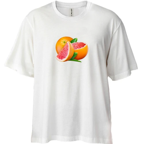 Футболка двонитка Oversize зі стиглим грейпфрутом