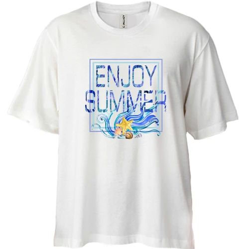 Футболка двонитка Oversize, Білий, Enjoy summer