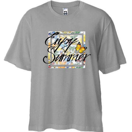 Футболка двунитка Oversize, Серый, Enjoy summer (1)