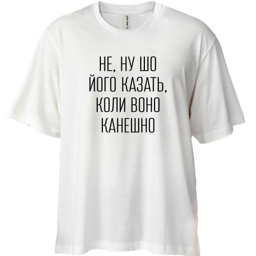 Футболка двунитка Oversize с надписью «НЕ, НУ ШО ЙОГО КАЗАТЬ»