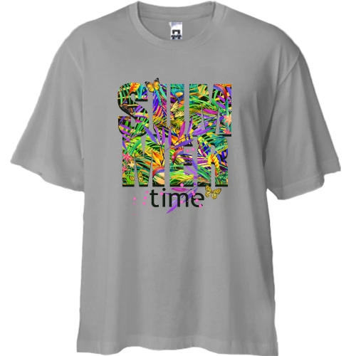 Футболка двунитка Oversize, Серый, Summer time
