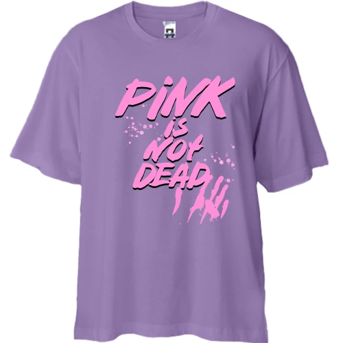 Футболка двунитка Oversize, Лавандовый, Pink is not dead (1)