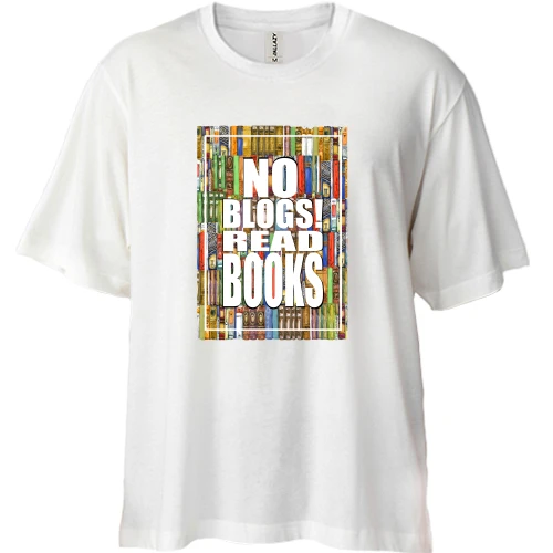Футболка двунитка Oversize, Белый, No blogs! Read books