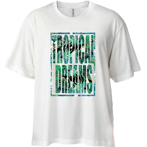 Футболка двунитка Oversize Tropical dreams (2)
