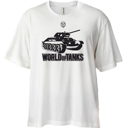 Футболка двунитка Oversize, Белый, WOT с танком