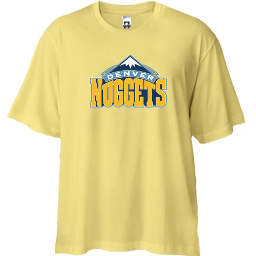 Футболка двонитка Oversize, Жовтий, Denver Nuggets