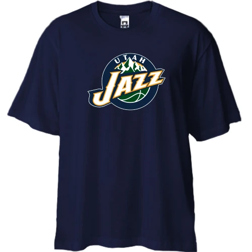 Футболка двонитка Oversize, Синій, Utah Jazz