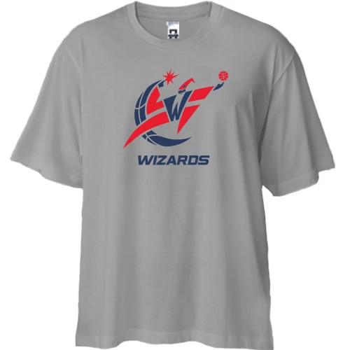 Футболка двунитка Oversize, Серый, Washington Wizards