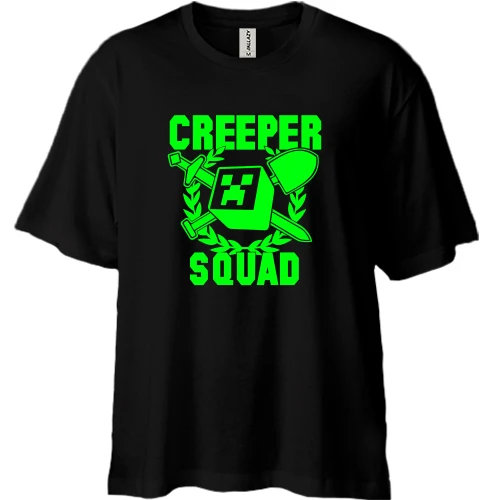 Футболка двунитка Oversize, Черный, Minecraft Squad