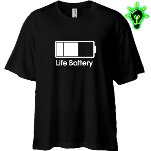 Футболка двунитка Oversize, Черный, Life Battery