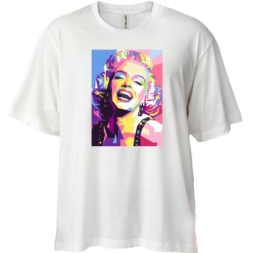 Футболка двонитка Oversize, Синій, Marilyn Monroe Art