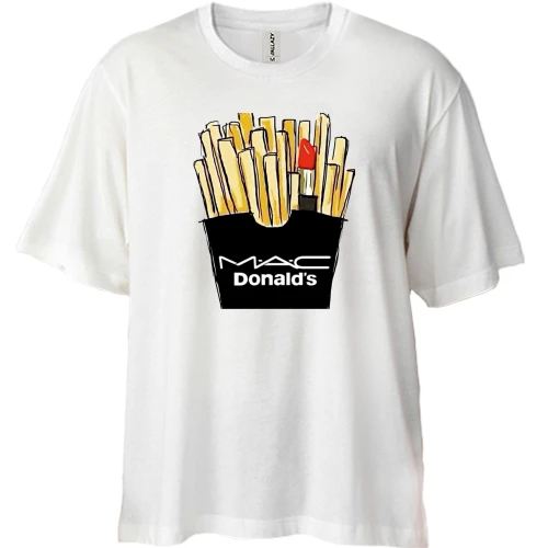 Футболка двонитка Oversize, Білий, MAC Donald’s cosmetics