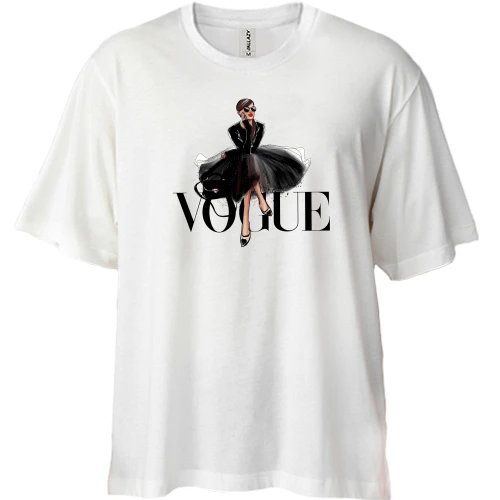 Футболка двунитка Oversize, Белый, Vogue