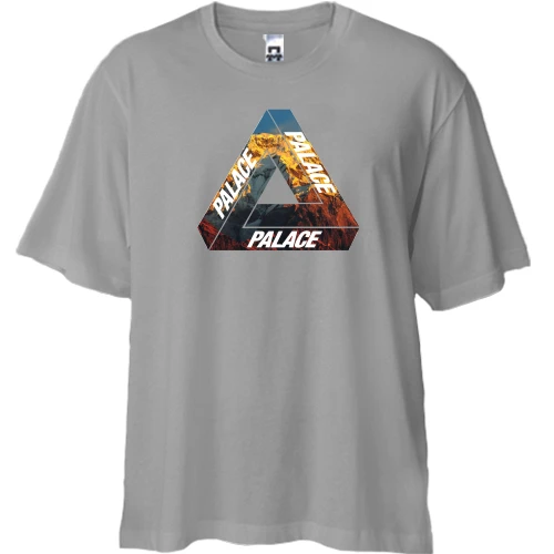 Футболка двонитка Oversize, Сірий, "Palace" 2