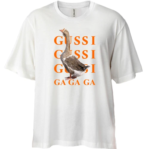 Футболка двунитка Oversize, Белый, GUSSI Ga-Ga-Ga