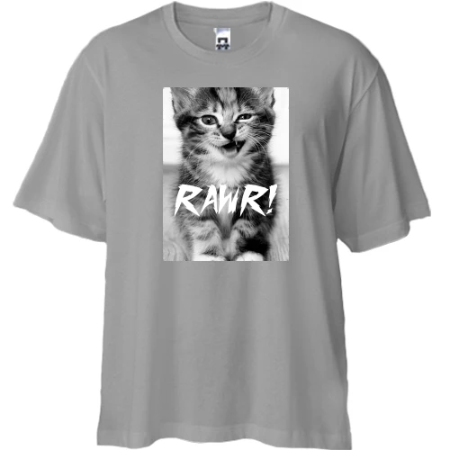 Футболка двунитка Oversize Rawr кот