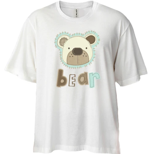 Футболка двунитка Oversize, Белый, Bear