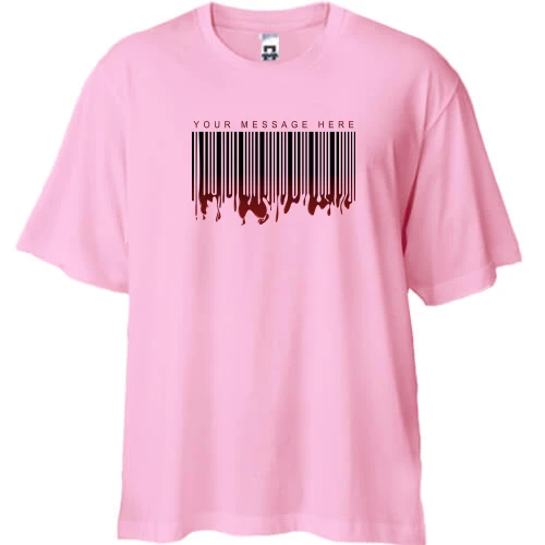 Футболка двунитка Oversize, Розовый, your message here