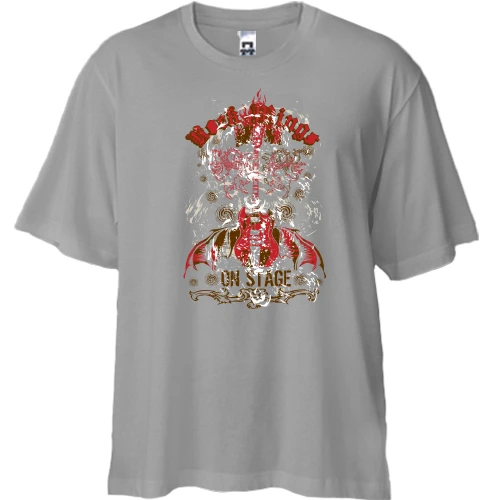 Футболка двонитка Oversize, Сірий, rock minds on stage