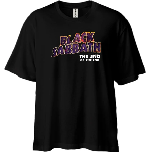 Футболка двунитка Oversize, Черный, Black Sabbath - The end
