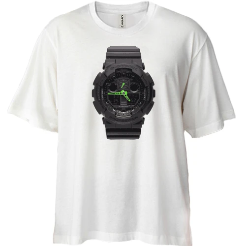 Футболка двонитка Oversize, Білий, g shock