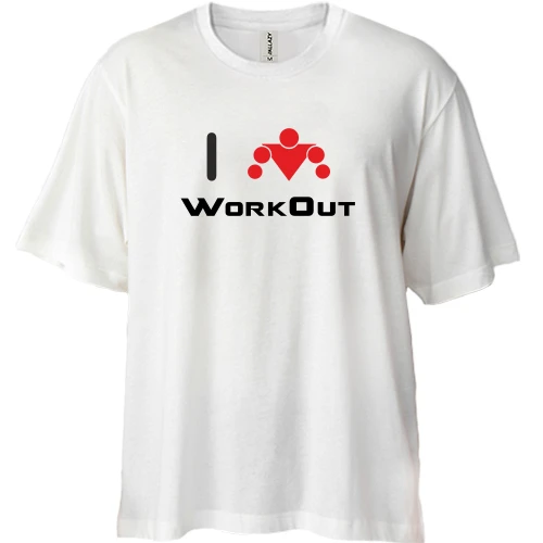 Футболка двунитка Oversize I love WorkOut