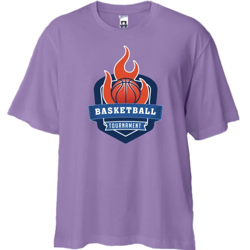 Футболка двунитка Oversize, Лавандовый, Basketball Tournament