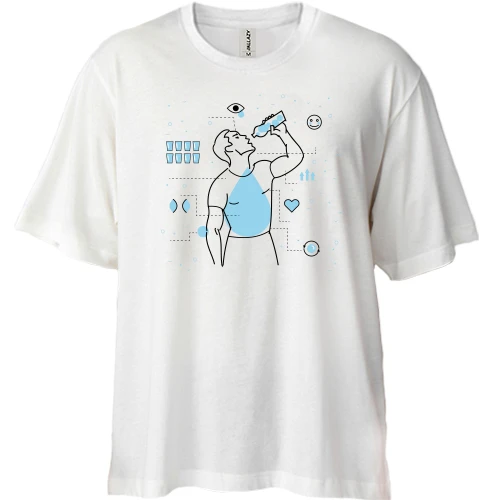 Футболка двунитка Oversize с характеристиками пользы воды