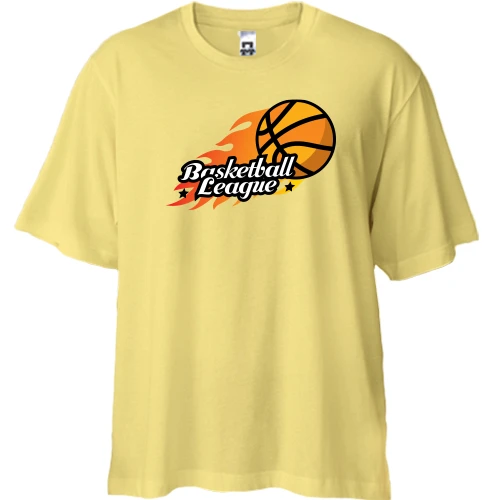 Футболка двунитка Oversize, Желтый, Basketball League