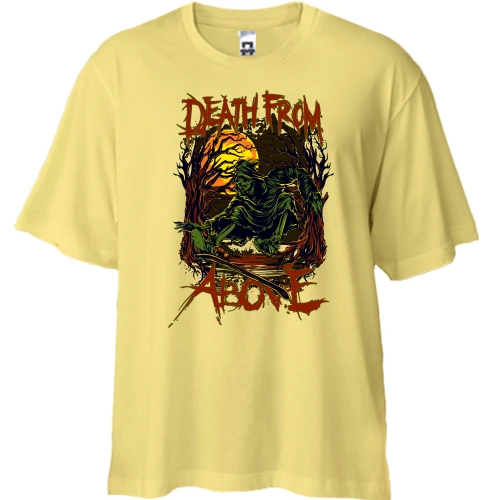Футболка двонитка Oversize, Жовтий, death from above