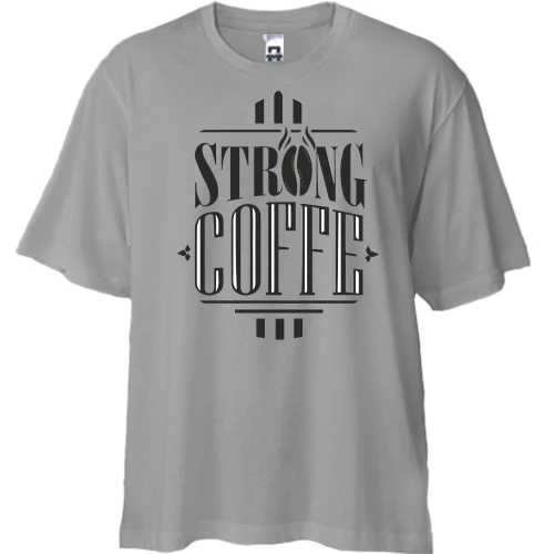 Футболка двонитка Oversize, Білий, Strong Coffee