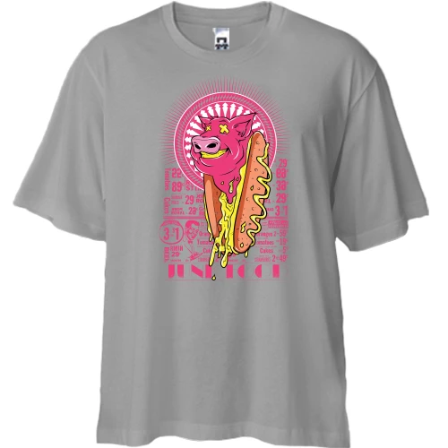 Футболка двунитка Oversize, Черный, Junk food