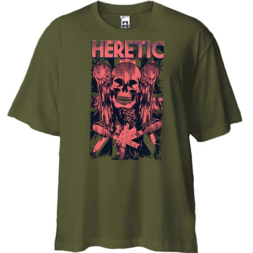 Футболка двунитка Oversize, Хаки, heretic