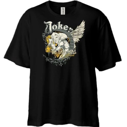 Футболка двунитка Oversize, Черный, joker the wild card