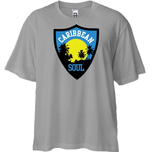 Футболка двонитка Oversize, Чорний, caribbean soul