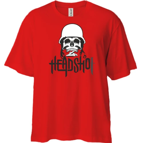 Футболка двонитка Oversize, Червоний, headshot