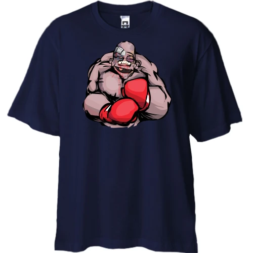 Футболка двонитка Oversize з радісним боксером