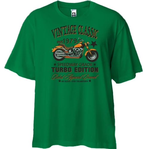 Футболка двунитка Oversize vintage classic moto