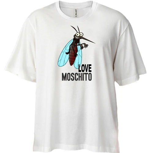 Футболка двунитка Oversize, Белый, Love Moschito