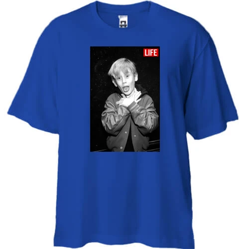 Футболка двунитка Oversize, Синий, LIFE (обложка)