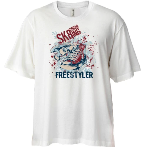 Футболка двунитка Oversize, Белый, freestyler