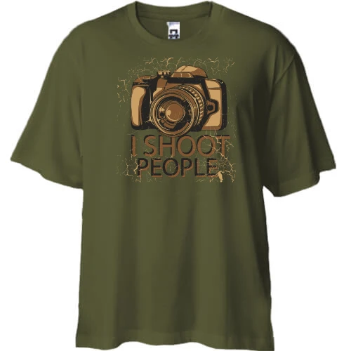 Футболка двунитка Oversize, Черный, i shoot people