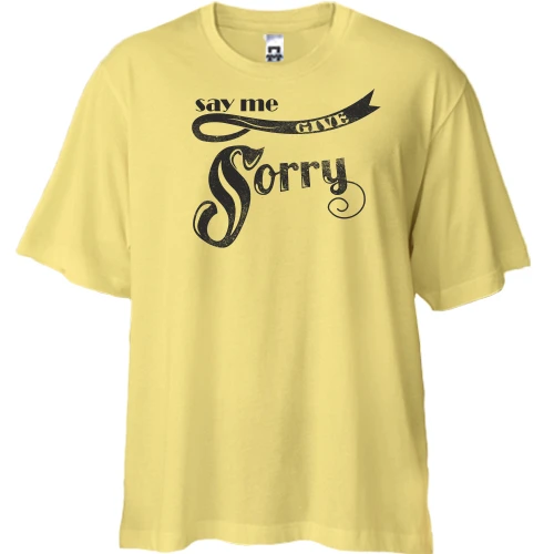 Футболка двунитка Oversize, Желтый, say me give sorry