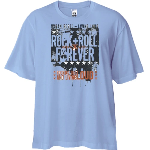 Футболка двунитка Oversize rock and roll forever