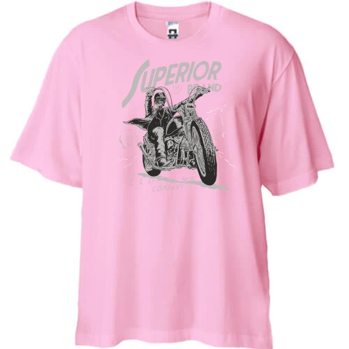 Футболка двунитка Oversize, Розовый, superior