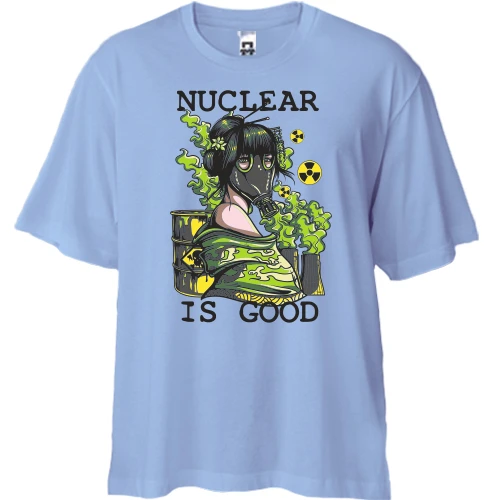Футболка двунитка Oversize, Белый, nuclear is good