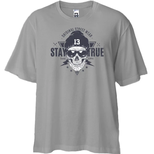 Футболка двонитка Oversize, Сірий, stay true