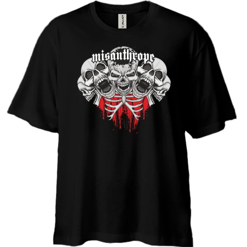 Футболка двонитка Oversize, Чорний, misanthrope