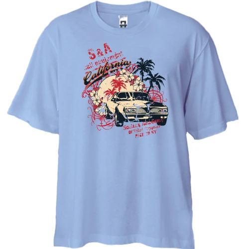 Футболка двунитка Oversize california car